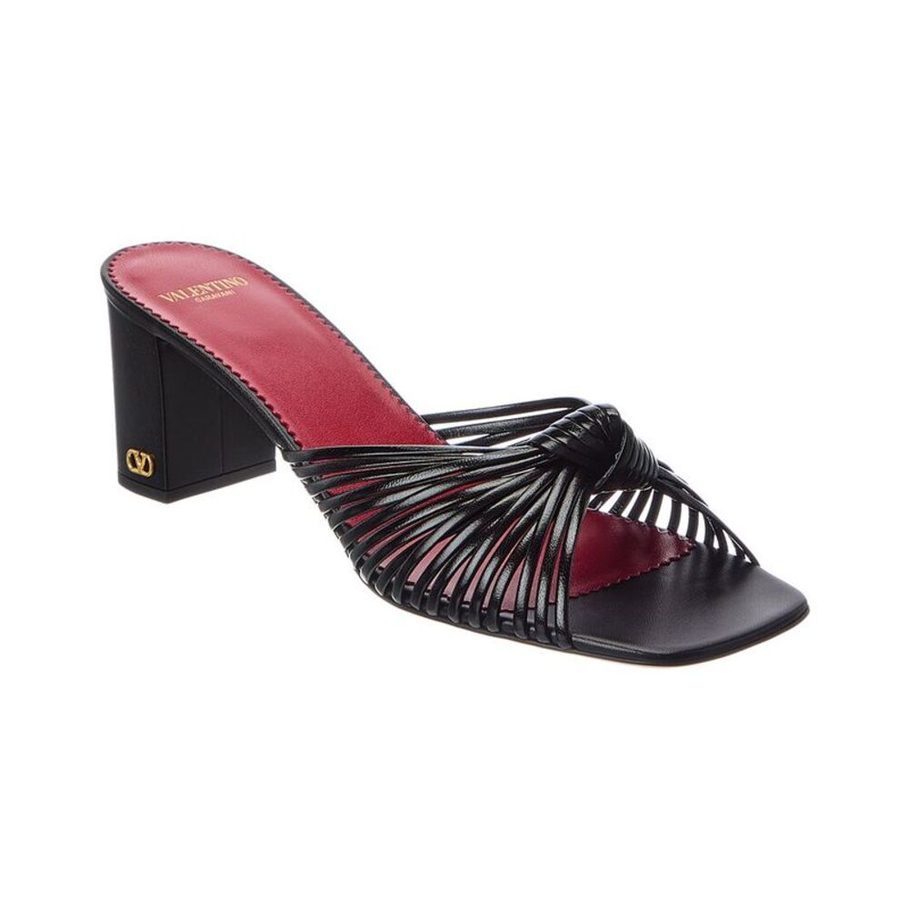 Valentino Vlogo 65 Leather Sandal, Black